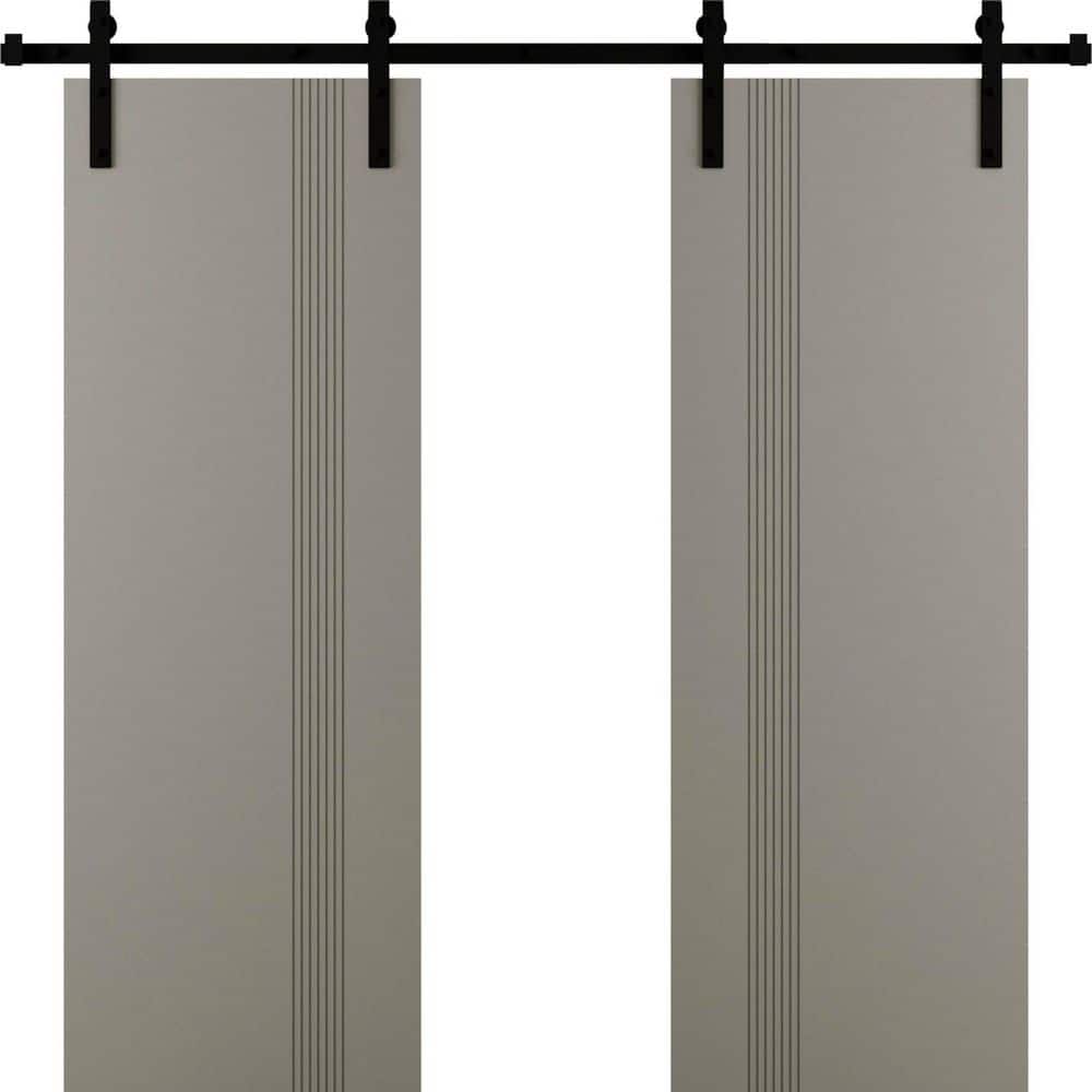 0112 72 in. x 96 in. Sold Core Dove Grey Color Wood Sliding Barn Door with Hardware Kit price history on PriceWatchPro