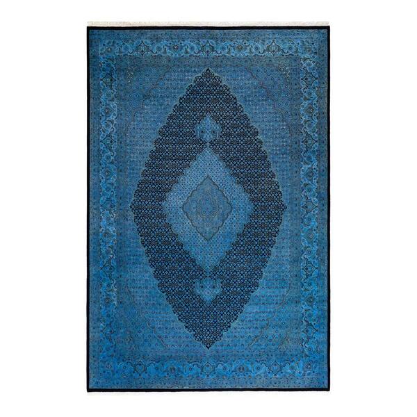 Solo Rugs Blue 6 ft. 8 in. x 9 ft. 10 in. Fine Vibrance One-of-a-Kind Hand-Knotted Area Rug