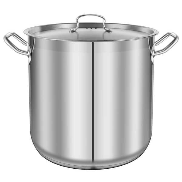 1-Piece Stainless Steel Non-Stick Induction Sauce Pots Set-40 qt., with Cast Iron Lids