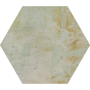 Aureate 9 in. x 11 in. Natural Moss Green Porcelain Hexagon Wall and Floor Tile (10.06 sq. ft./case) (17-pack)