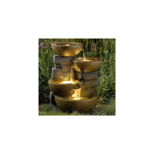 Pots Waterfall Fountain with Led Light