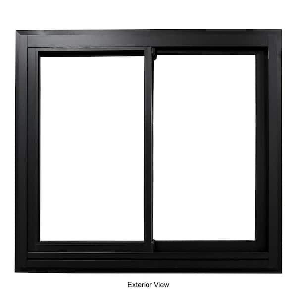 23.5 in. W x 23.5 in. H Universal/Reversible Handing Matte Black Aluminum Low-E Window