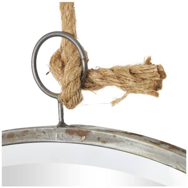 20 in. x 10 in. Hanging Round Framed Dark Gray Wall Mirror (Set of 3)