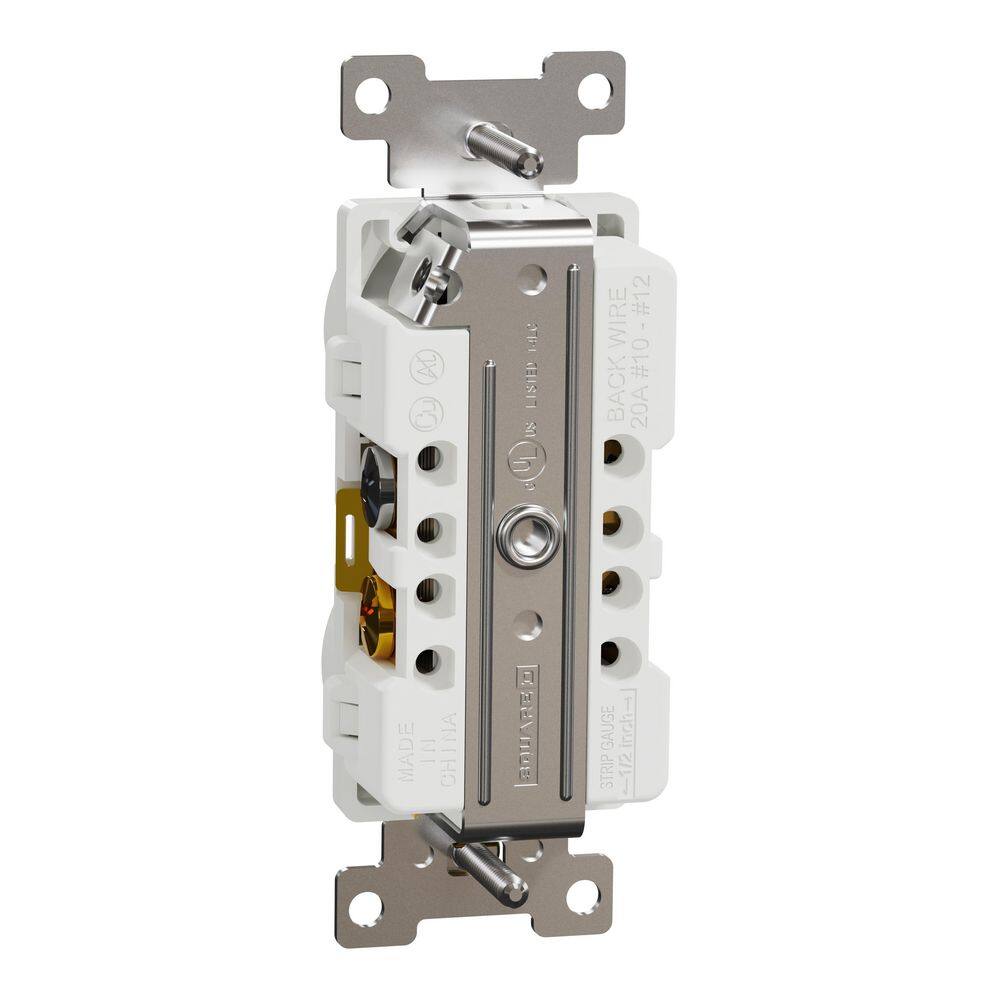 Matte White 20 Amp Tamper Resistant Duplex Outlet with Wall Plate