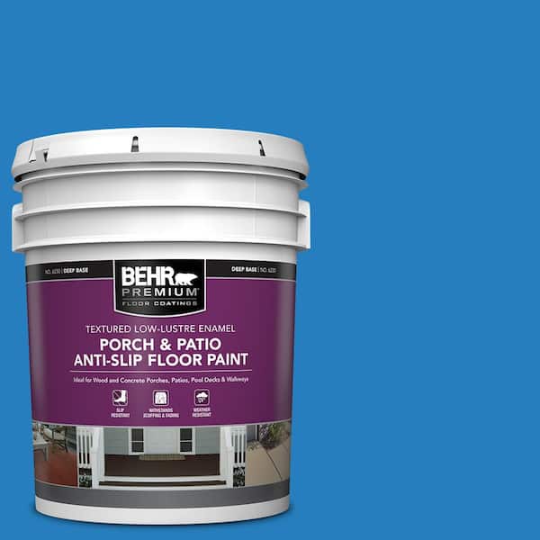 5 gal. #P510-6 Brilliant Blue Textured Low-Lustre Enamel Interior/Exterior Porch and Patio Anti-Slip Floor Paint