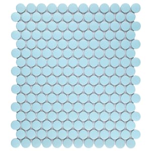 Metro Penny Matte Light Blue 9-3/4 in. x 11-1/2 in. Porcelain Mosaic (8 sq. ft./Case)