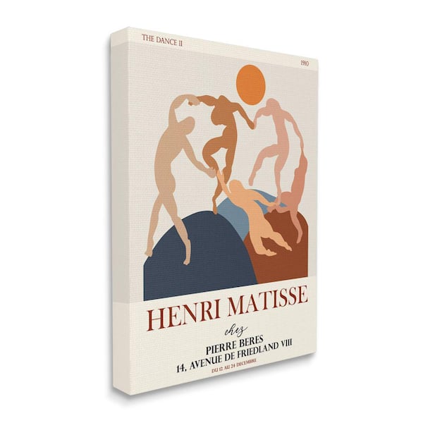 Stupell Industries "Matisse Dancing Circle Terracotta Layered Shapes" by Ros Ruseva Unframed Abstract Canvas Wall Art Print 36 in. x 48 in.