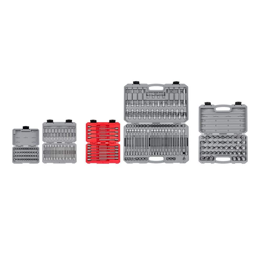 Tekton 1/4, 3/8, 1/2 in. Drive Standard and Long Bit Socket Set with Cases (248-Piece)