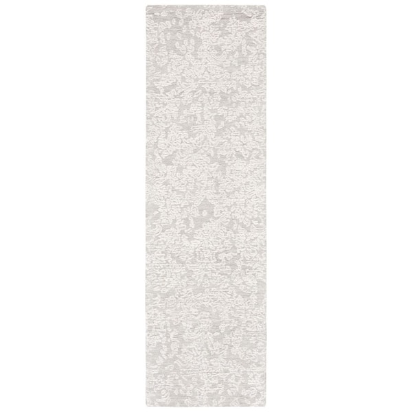 SAFAVIEH Metro Light Grey 2 ft. x 8 ft. Floral Gradient Runner Rug