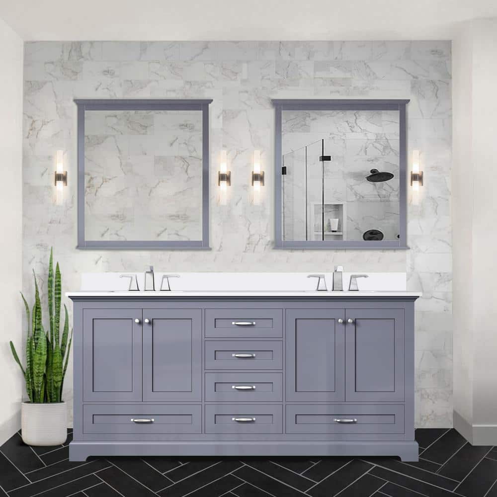 Dukes 72 in. W x 22 in. D Dark Grey Double Bath Vanity with Cultured Marble Top price history on PriceWatchPro