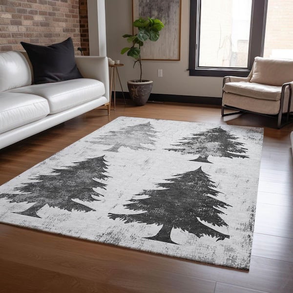 Chantille Machine Washable Indoor/Outdoor Abstract ACN1811 Gray 5 ft. x 7 ft. 6 in. Area Rug
