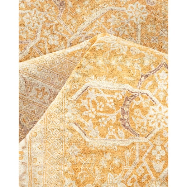 Mogul 9 ft. x 12 ft. Brown Oriental Wool Indoor Area Rug