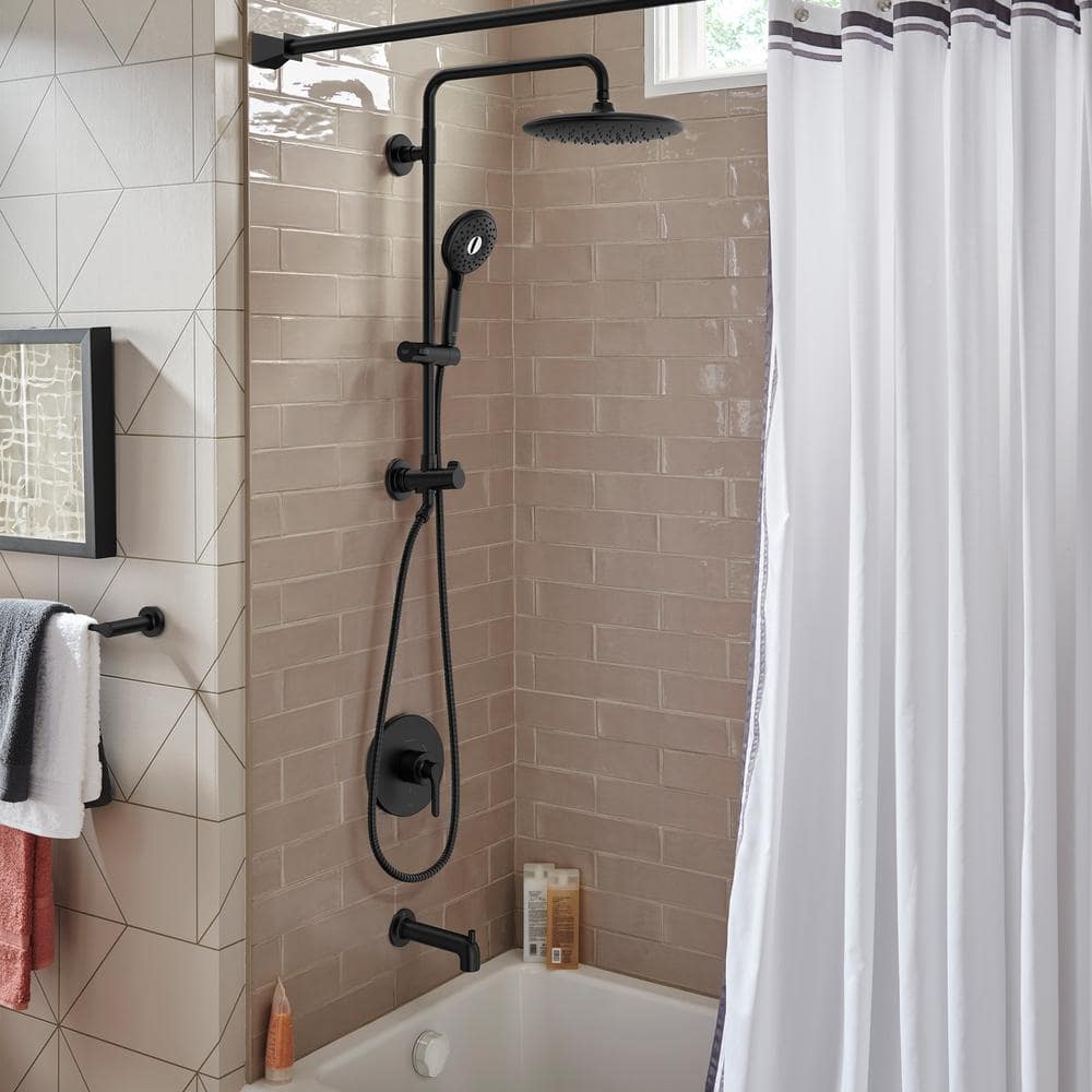 Matte Black Adjustable Multi-Head Rain Shower System