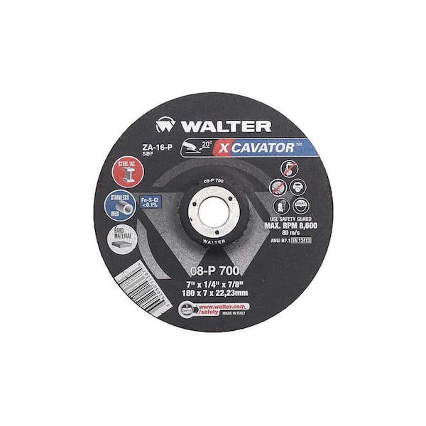 WALTER SURFACE TECHNOLOGIES Xcavator 4.5 in. x 5/8-11 in. Arbor x 1/4 in. T27 ZA-16 P High Removal Grinding Wheel (10-Pack)