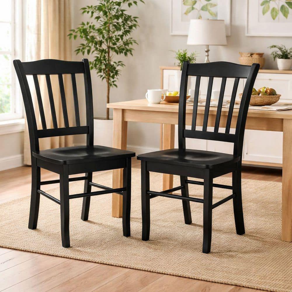 Boraam Black Finish Shaker Dining Chairs (Set of 2) 30236 - The