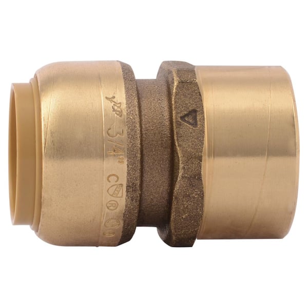 Push-Fit 3/4" Sharkbite Style Push to Connect Lead-Free Brass Coupling Fitting 
