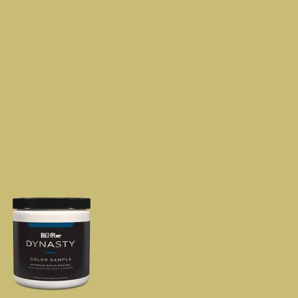BEHR DYNASTY 8 oz. #HDC-SP16-02 Pistachio Shortbread Satin Enamel Stain-Blocking Interior/Exterior Paint and Primer Sample