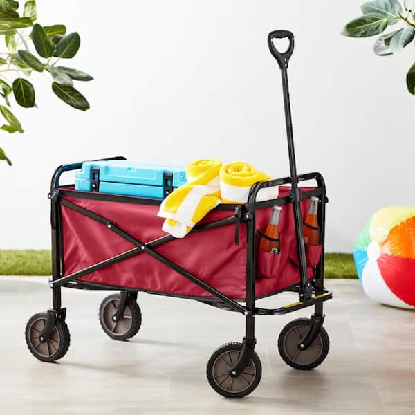 265 lb Collapsible Utility Wagon with Extendable Handle, Heavy