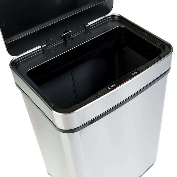 Fingerhut - Honey-Can-Do Stainless Steel Step 13-Gallon Trash Can