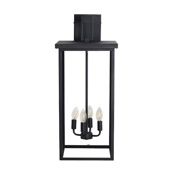 Tidoin 60-Watt 13.2 in. 4-Light Black Wall Pack Light Wall Sconce  Light-YDW1-953 - The Home Depot