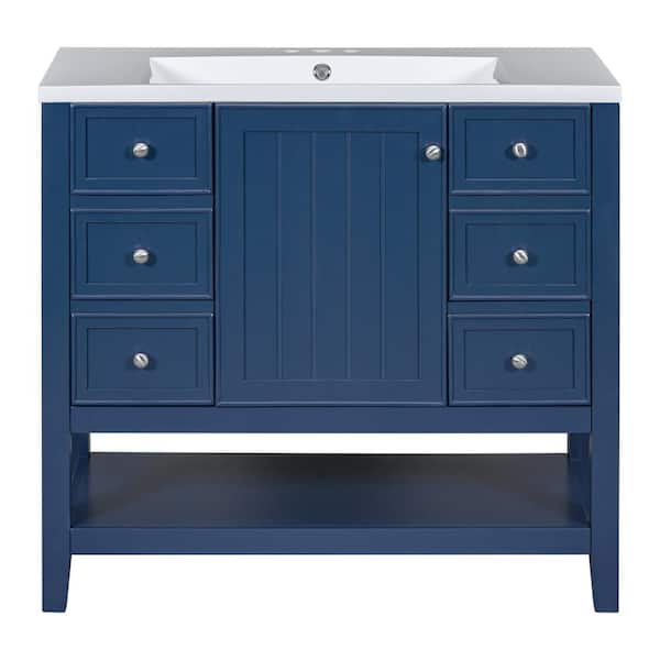 Virubi 36 in. W x 18 in. D x 34.1 in. H Single Sink Bath