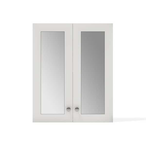 Tux 24 in. W x 30 in. H Rectangular Engineered Wood Medicine Cabinet with Mirror in White