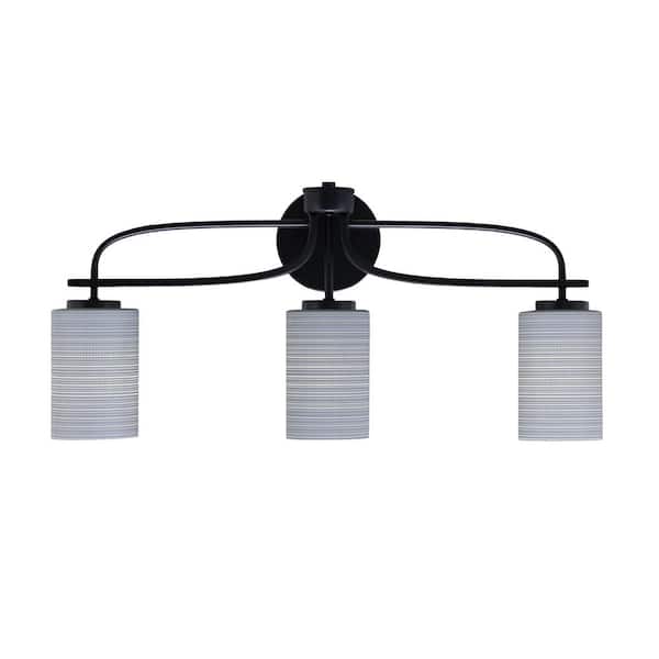 Unbranded Olympia 25.5 in. 3-Light Matte Black Vanity Light
