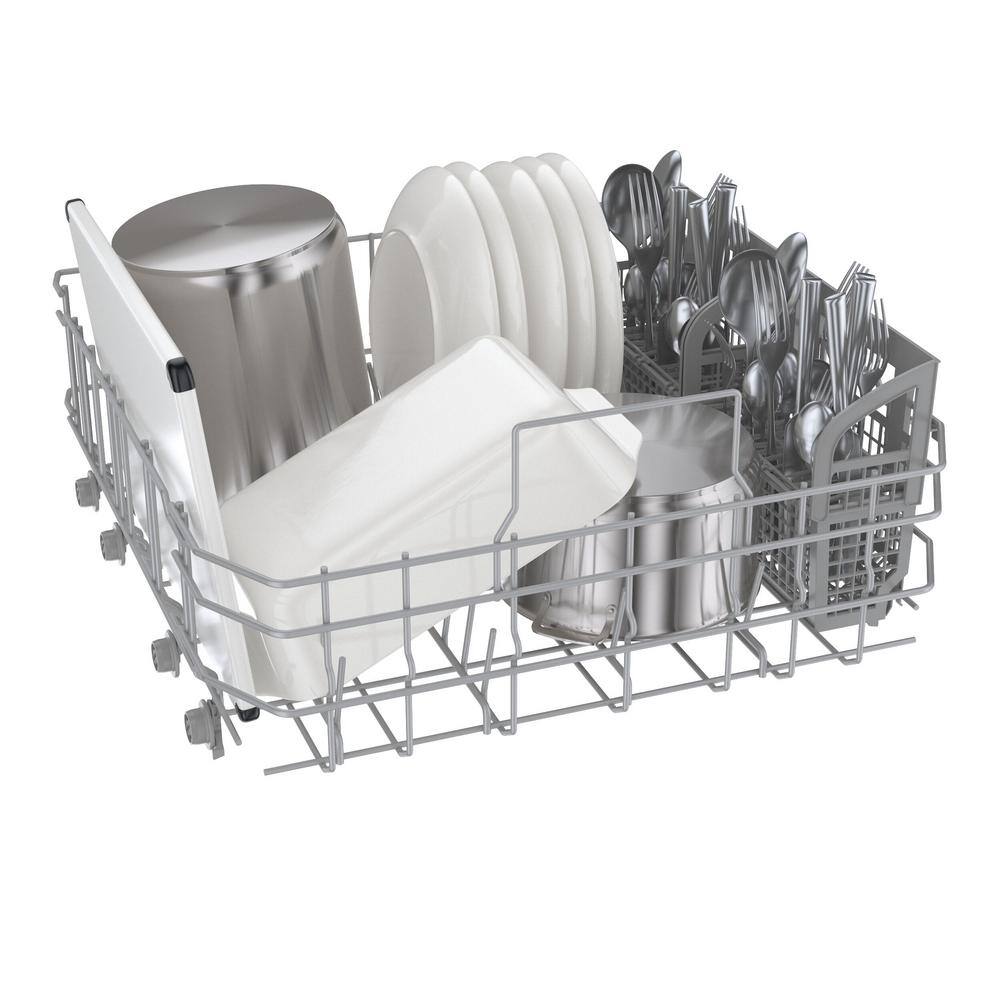 24" White Built-In Dishwasher with Stainless Steel Tub
