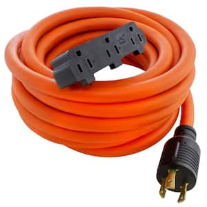 25 ft. L5-30P 30 Amp 3-Prong Generator Locking Plug to Household Tri-Outlets Extension Cord