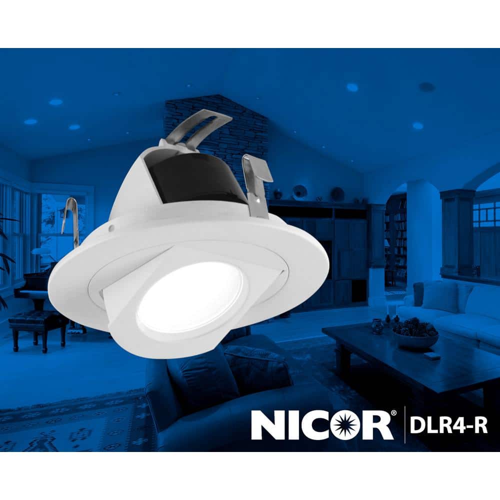 White Aluminum 4'' Dimmable LED Recessed Downlight Kit