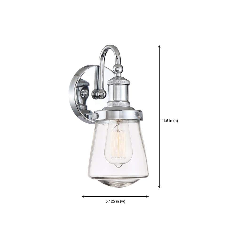 Taylor Chrome 11.5" Clear Glass Shade Wall Sconce