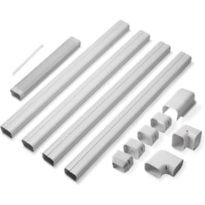 4 in. W x 14 ft. L Decorative PVC Line Cover Kit for Mini Split and Central Air Conditioners, AC Heat Pumps Systems