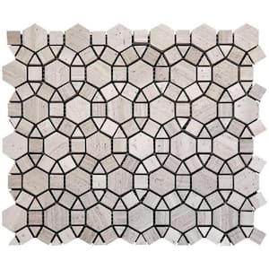 Gray 11 in. x 12.7 in. Circle Polished Marble Mosaic Tile (4.85 sq. ft./Case)