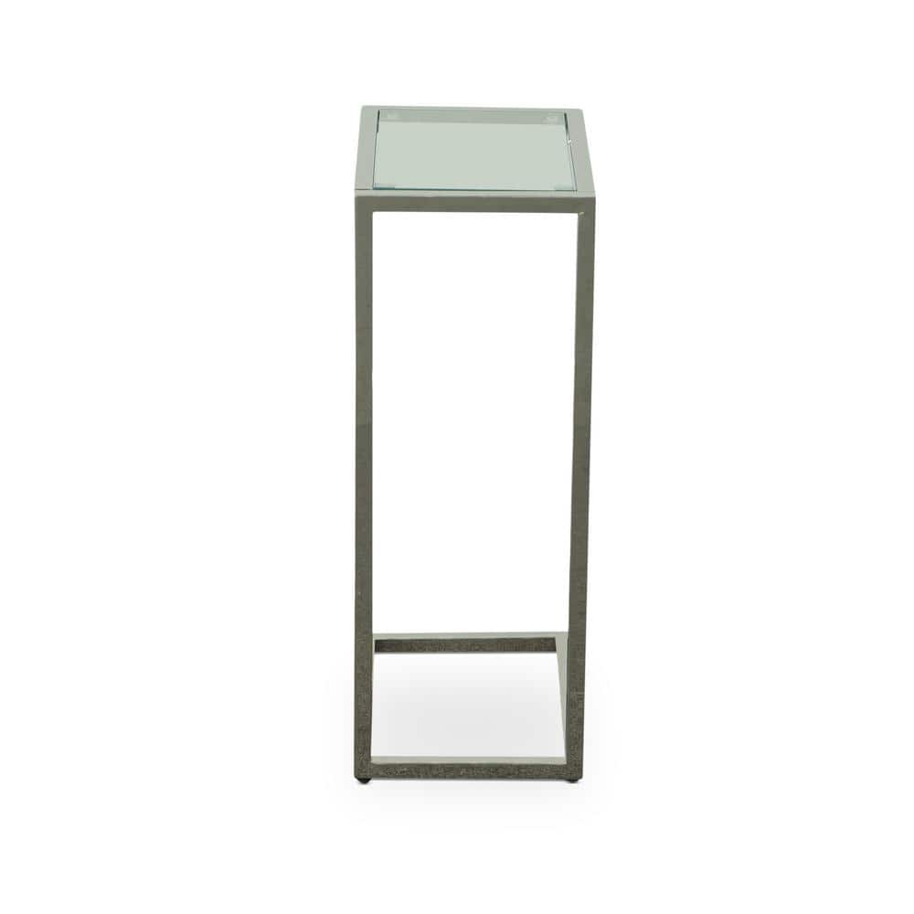 Chrome and Clear Glass Rectangular End Table, 26 in.