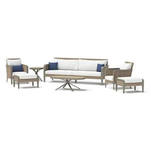 Grantina 7-Piece Aluminum Patio Conversation Set with Sunbrella Bliss Ink Cushions