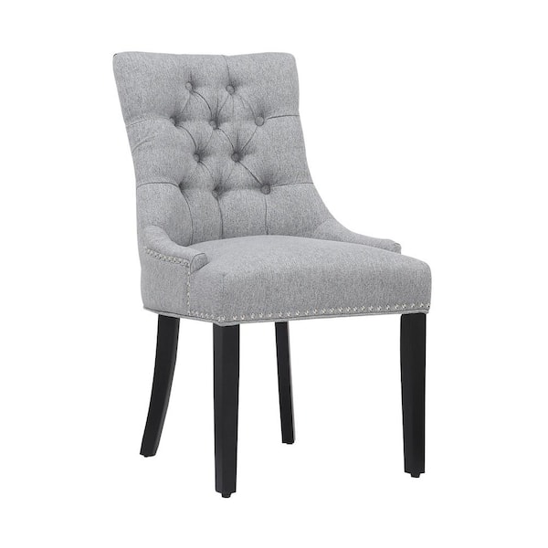 WESTINFURNITURE Mason Gray Tufted Wingback Dining Chair
