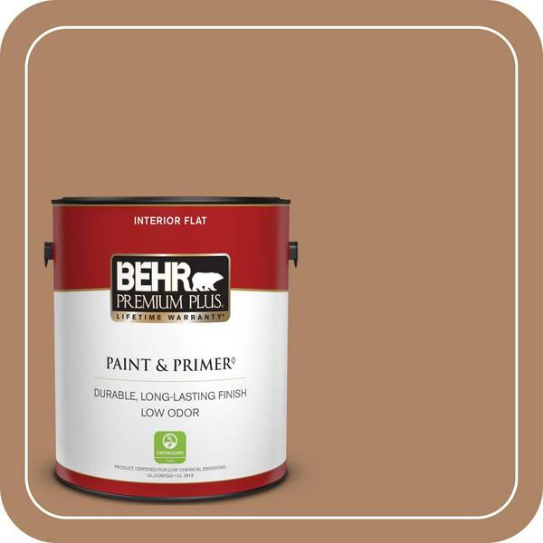 BEHR PREMIUM PLUS 1 gal. #PMD-51 Cardamom Flat Low Odor Interior Paint & Primer