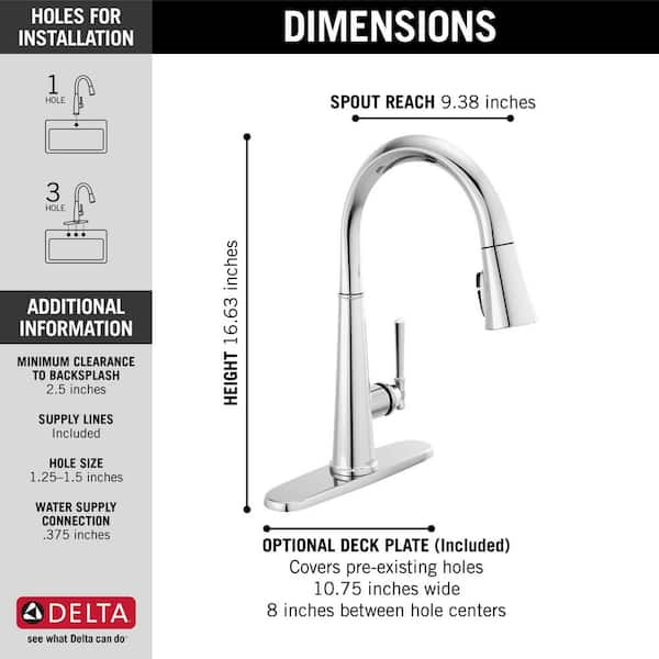 Emmeline Single-Handle Pull-Down Sprayer Kitchen Faucet with ShieldSpray in Lumicoat Chrome