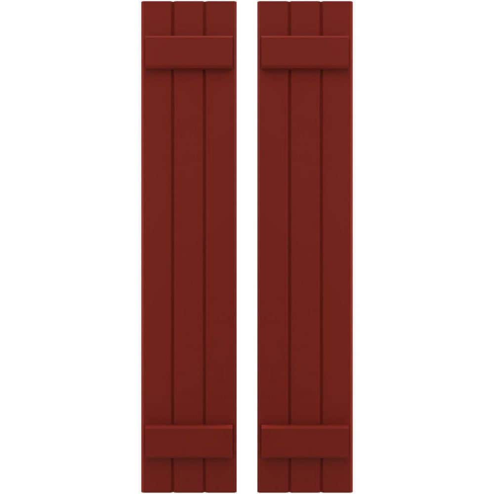 10-1/2 in. W x 73 in. H Americraft 3 Board Exterior Real Wood Joined Board and Batten Shutters Pepper Red price history on PriceWatchPro