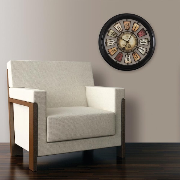 FirsTime 22.5 in. Oversized Lodge Plaques Wall Clock