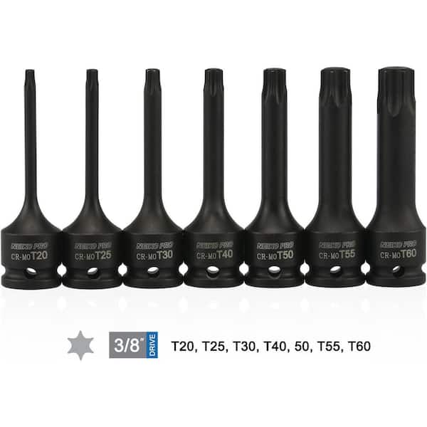 NEIKO 3/8 in. Drive Torx Star Impact Socket Set (7-Piece) 01132B
