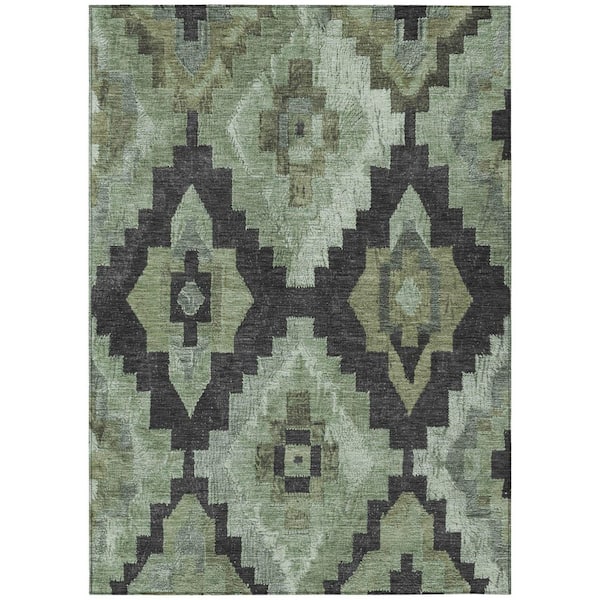 Chantille Machine Washable Indoor/Outdoor Abstract ACN1894 Aloe 3 ft. x 4 ft. Area Rug
