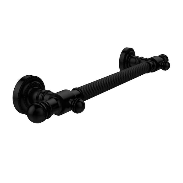 Allied Brass Dottingham Collection 16 in. x 2.375 in. Grab Bar Reeded in Matte Black