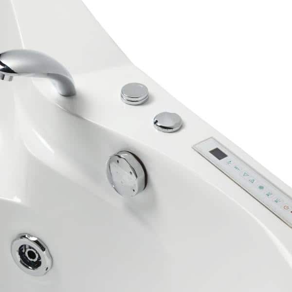 60'' x 60'' White Acrylic Corner Whirlpool Bathtub