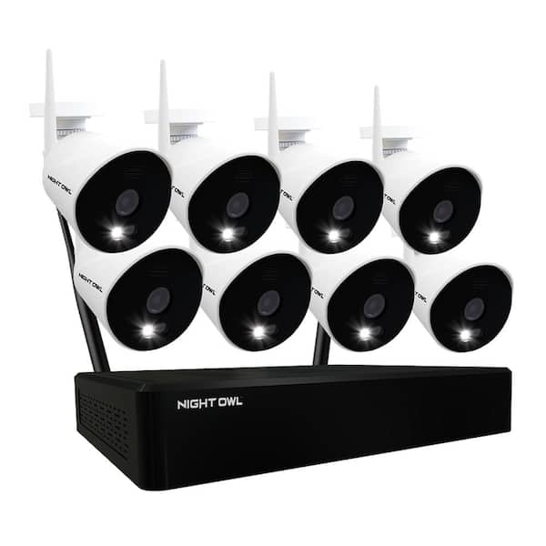 Night Owl 10-Channel 1080P 1TB NVR Security Camera System with 8 AC Wireless Bullet Spotlight Cameras