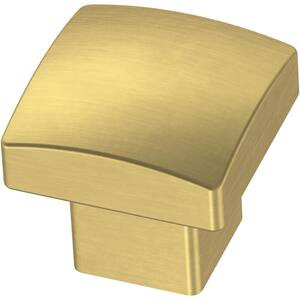 Simply Geometric 1-1/8 in. (29 mm) Brushed Brass Cabinet Knob (10-Pack)