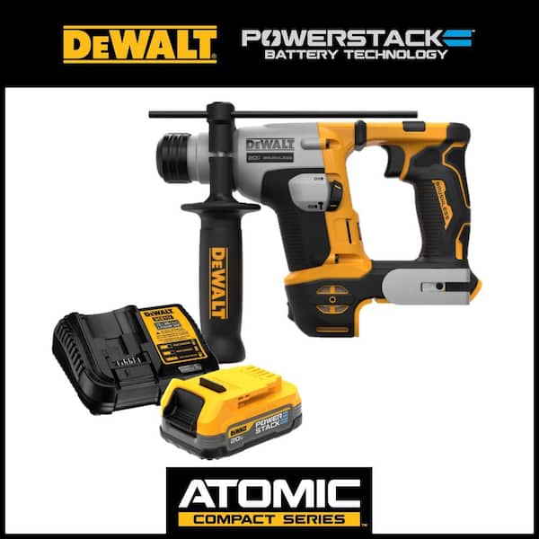 DEWALT 20V MAX Cordless Ultra-Compact 5/8 in. Hammer Drill and 20V MAX  POWERSTACK Compact Battery Starter Kit DCH172BWP034C - The Home Depot