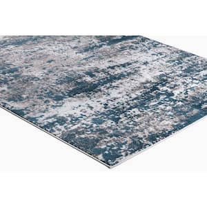 Jefferson Collection Abstract Blue 7 ft. x 9 ft. Area Rug