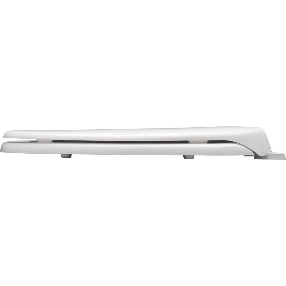 White Elongated Plastic Toilet Seat with Cover