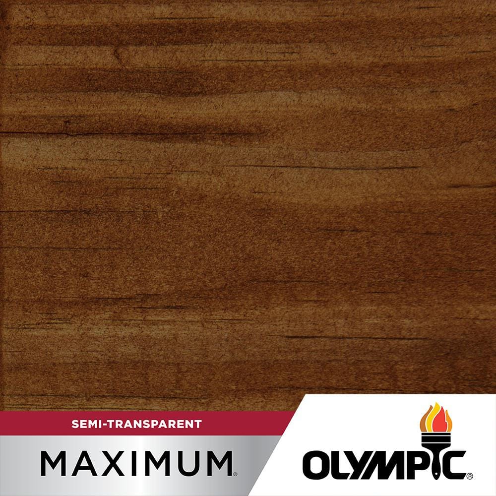 Olympic Maximum 1 Gal ST-2006 Chestnut Brown Semi-Transparent Exterior Stain and Sealant in One Low VOC -  OLYST-2006-01V